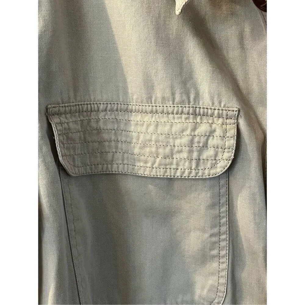 Fly & Drive Tan Button Up Utility Jacket Shacket Sz XL EUC